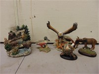Group of Wild Life Figurines & Fountain- Bears,