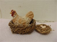 Chicken on Nest & Small Nest