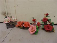 (5) Rose Figurines & Music Box- Pretty-