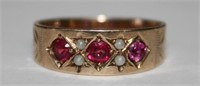 10KT Gold Ruby Rubies Ring