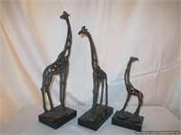 Set of 3-Metal Giraffes
