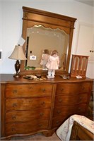 Ashley dresser with mirror, eight drawers, 64"W x
