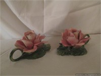 Porcelain Floral Candle holder set