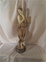 Pottery Standing Woman on Marble base