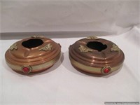 Copper/Brass pair of smoke trays