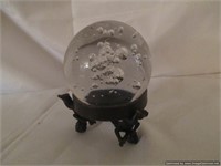 Glass Ball/Metal Cherub stand