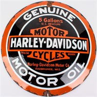 Porcelain on Steel Ad Harley Davidson Motor Oil