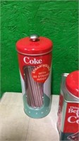 Coca-Cola Straws, Tin, Coasters, Glass & Gas Pump