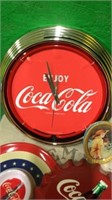 Enjoy Coca-Cola Clock, Plate, Chip Tray  & Small