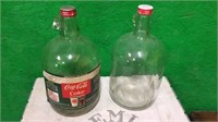 (2) 1 Gallon Glass Coke Bottles