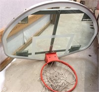 Glass round basketball backboard with rim