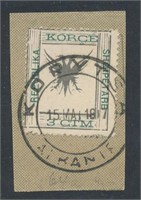 ALBANIA #64a ON PIECE USED AVE