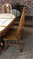 Oak Table w/Tile Insert & Chairs