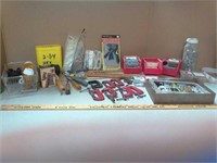 Large hardware and tool lot- oil, nails, screws,