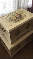 Pair Floral Chests
