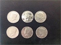 6- KENNEDY HALF DOLLARS