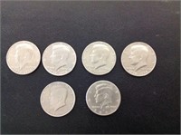 6- KENNEDY HALF DOLLARS