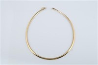Ladies 14k Yellow Gold Domed Omega Chain