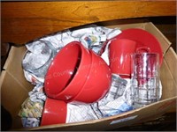 Box of dishes and glasses