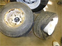 (3) 18.5x8.50x8 trailer tires and rims