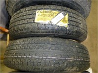 (2) 175/80R13 non matching trailer tires and rims