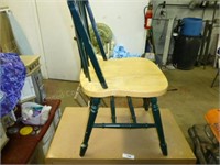Wood chair and metal desk