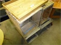 Lot of 4 wood crates and wood tray