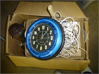 2 boxes misc tools - cans - ext. cords - clock