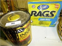 MinWax wood stain and box of rags