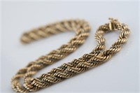 14k White and Yellow Gold Rope Chain Necklace
