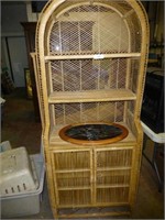 Wicker hutch and stained glass