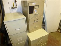 3 file cabinets - metal shelf - ironing board