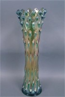 12” Tall M’burg Swirl Hobnail Swung Vase – Green