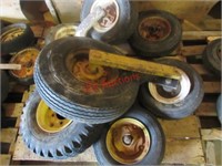Pallet of misc. gauge wheels and tires