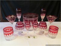 Waterford Crystal Ruby Red-Claredon-Marked