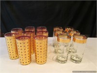 Set of 12 Gold Toned Water Glasses