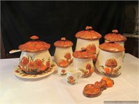 Arnels Mushrooms Canister Set- Stone ware