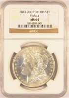 Scarce 1883-O/O Morgan Dollar.