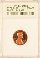 Gem Cameo Proof 1970-S Small Date Lincoln Cent.