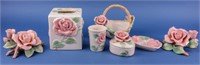 Lot of Vintage Fitz and Floyd Blush Rose Pattern
