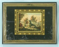 19th CENTURY OIL ON CANVAS OF HUNTING SCENE