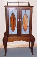 STAINED GLASS DOOR MUSIC CABINET - REPAIR -