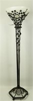 1940's FRENCH ART MODERNE WROUGHT IRON FLOOR LAMP