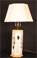 ANTIQUE PORCELAIN CHINESE WIGSTAND NOW A LAMP