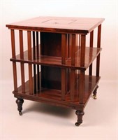 ENGLISH GEORGIAN MAHOGANY BOOKCASE ON CASTERS