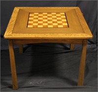 GOLDEN OAK INLAID GAME TABLE
