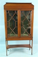 19th CENTURY INLAID MAHOGANY CABINET WITH TWO DOOR