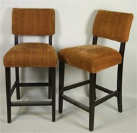 PAIR OF UPHOLSTERED BAR STOOLS