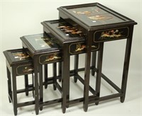ANTIQUE CHINESE CARVED HARDSTONE  INLAID TABLES