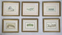 LOT OF SIX 19th CENTURY ENGRAVINGS OF FURNITURE